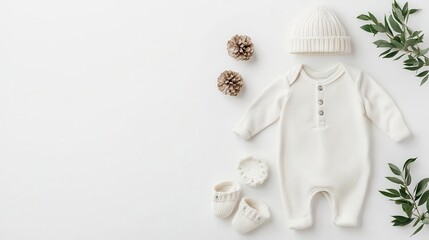 Lightweight baby romper with a matching hat, mittens, and soft booties, Newborn baby outfit, comfort and accessories
