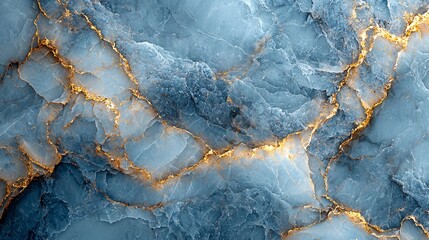 A light pastel blue marble surface adorned with fine golden veins weaving delicately across, offering a serene and luxurious vibe