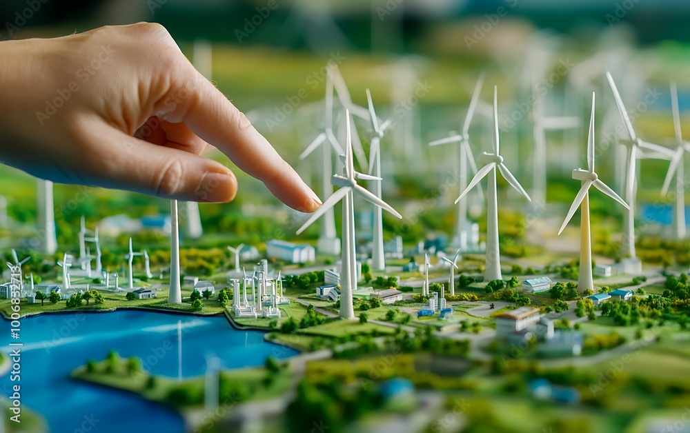 Poster Engineer Navigating Wind Turbine Models on Touchscreen