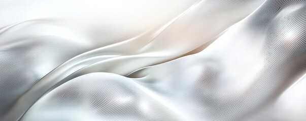 Elegant close-up of smooth, flowing white satin fabric creating graceful curves and folds, evoking a sense of luxury and softness.
