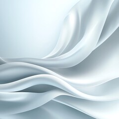 Obraz premium Elegant white silk fabric with smooth waves and folds, creating a luxurious and soft texture for a refined background or design element.