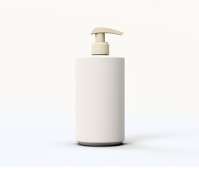 Soap Bottle Mockup, Front View, Gel, Foam Or Liquid Soap Dispenser Pump Bottle, shampoo or soap isolated on white background, 3d illustration, 3d rendering