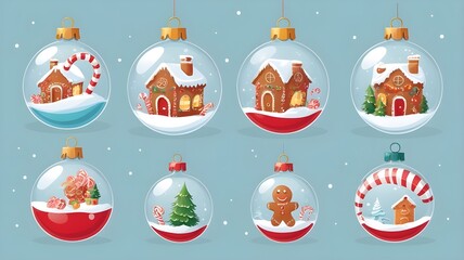 set of christmas decorations