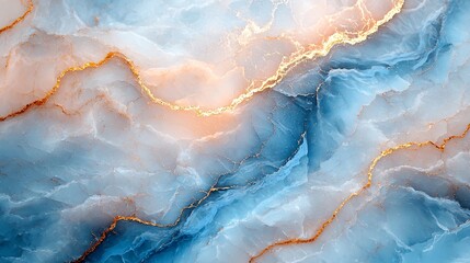 A minimalist pastel blue marble background with thin gold veins running gently, offering a calm and luxurious feel