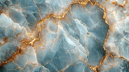A light pastel blue marble texture with intricate golden veins weaving through, creating a peaceful and refined atmosphere