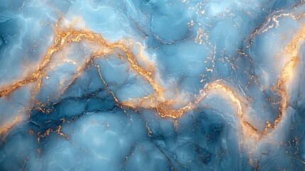 A light pastel blue marble background featuring fine golden veins flowing gently, radiating peace and sophistication