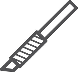 Crafting knife line icon. Paper cutting tool