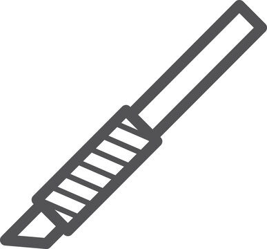 recommend clip art: Crafting knife line icon. Paper cutting tool