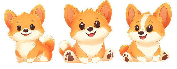 Cute Corgi Portraits of Three Adorable Dogs