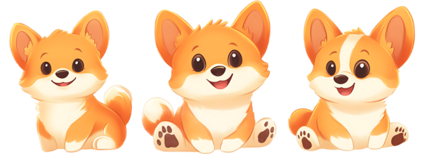 Cute Corgi Portraits of Three Adorable Dogs