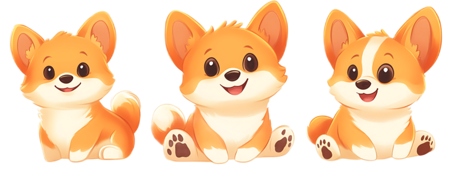 Cute Corgi Portraits of Three Adorable Dogs