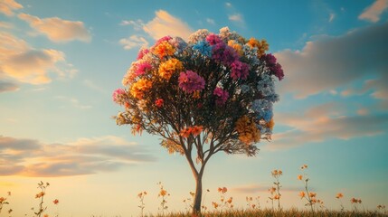 Colorful Tree in Bloom