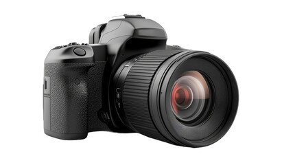 Professional dslr camera on transparent background