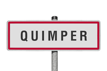 Obraz premium QUIMPER, panneau entrée agglomération, (symbolique)