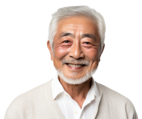 PNG A senior Korean man smiling portrait adult smile.