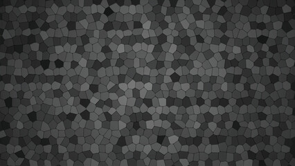 A black and grey abstract mosaic pattern, geometric shapes background