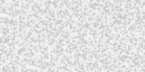 Vector geometric seamless gray and white cube square low polygon background. abstract surface creative diamond pattern gray Polygon Mosaic, business triangle texture background.