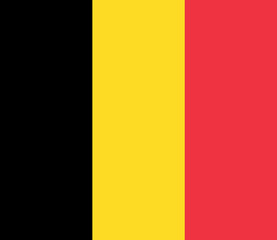 National Flag Kingdom of Belgium - vector, vertical tricolour of black, yellow, and red