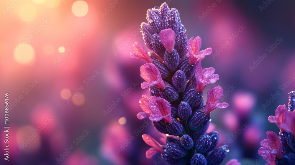 Poster A gradient blending from vibrant magenta to soft lavender, creating a calming effect,