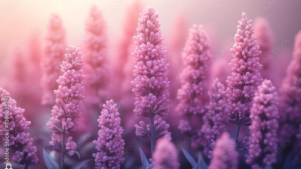 Leinwandbilder a gradient blending from vibrant magenta to soft lavender, creating a calming effect,