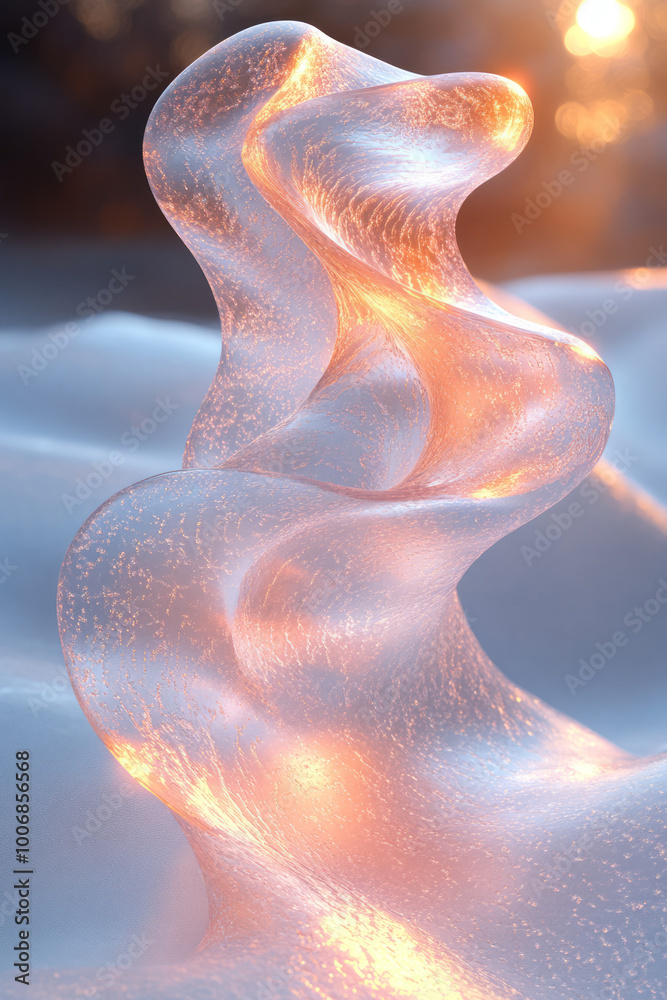 Aufkleber A wave pattern expanding through air, visualizing sound waves, isolated on a soft pastel surface,