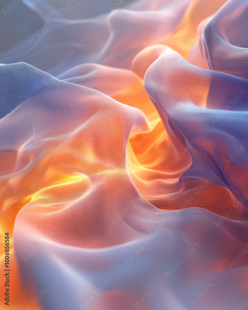 Aufkleber a heatmap visualizing temperature gradients, floating on a pastel surface,