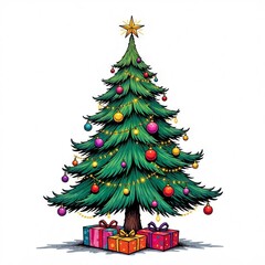 christmas tree with gifts