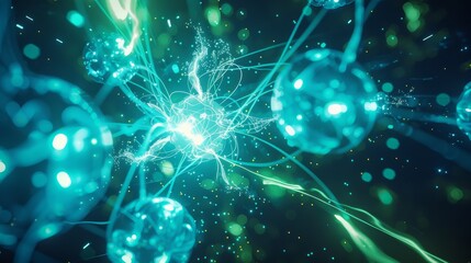 nuclear fission inside a reactor, showing neutrons splitting uranium atoms with bursts of energy