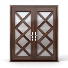 Obraz premium wooden door isolated on white,generative ai illustration