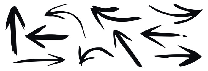 hand drawn arrows set in grunge style	
