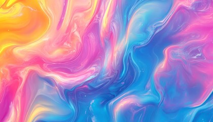 Obraz premium Vibrant Ocean Swirls in Blue Pink with Marbled Texture Fluid Motion