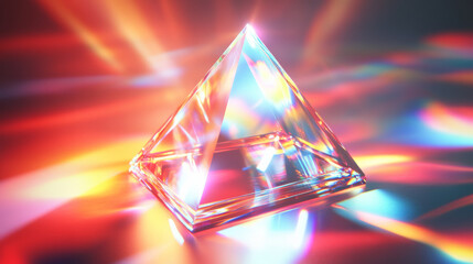 A stunning high-resolution image of light passing through a prism, creating vibrant and colorful reflections with high contrast and saturation..