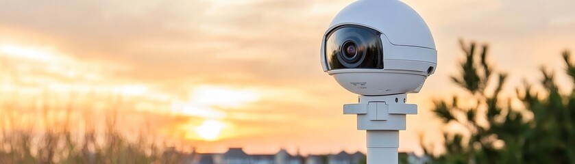Security Camera Sunset Sky Outdoor Surveillance System © pornthip