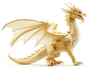 Fototapeta premium Majestic Golden Dragon Illustration