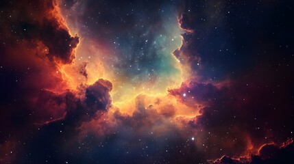 Fototapeta premium Colorful space galaxy cloud nebula background. Universe science astronomy. Starry night cosmos science concept V2.