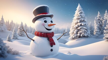 Obraz premium snowman in the snow