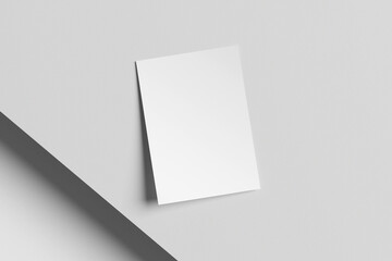 Blank A4 flyer mockup on the table