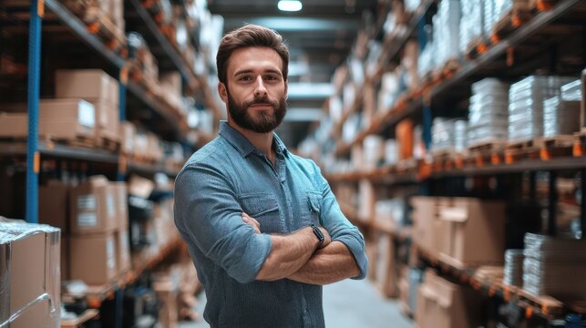 salesman in a hardware warehouse