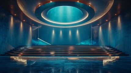 futuristic and luxury empty stage center clean background 