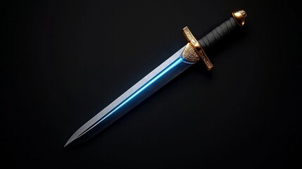 Fototapeta premium Celestial Blade: A 3D Render of an Elegant Fantasy Sword 