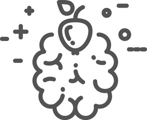 Learning symbol. Brain healthy education line icon
