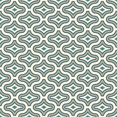 Fototapeta premium Paseo abstract ornament. Oriental traditional pattern. Maroccan mosaic tiles. Repeated geometric figures wallpaper. Arabesque digital paper, textile print. Seamless surface design. Vector illustration