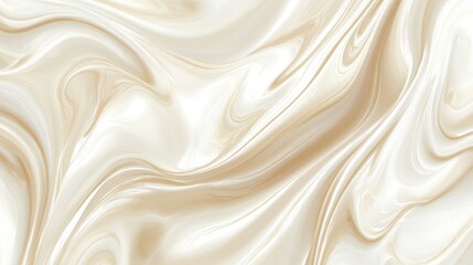 Obraz premium Glossy cream swirled delicately on a pure white surface, emphasizing the luxurious texture. No logos or people for a sleek, professional look.