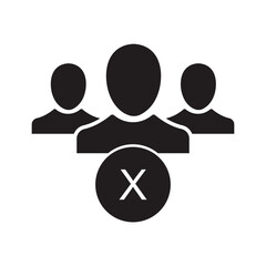 Professional services icon with cancel sign. Professional services icon and close, delete, remove symbol. Vector icon