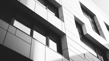 Obraz premium Modern Geometric Building Facade Close Up