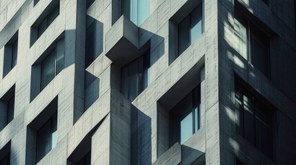 Fototapeta premium Modern Geometric Facade of Urban Building