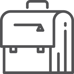 Briefcase line icon. Business bag. Office job symbol