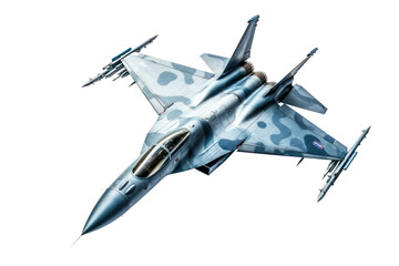 Fighter jet on white background