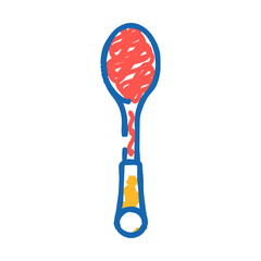 slotted spoon kitchen cookware doodle icon sketch vector. slotted spoon kitchen cookware sign. isolated symbol illustration