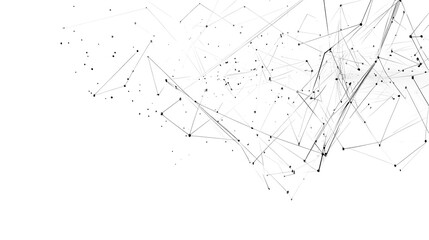 Abstract white background with lines and triangles  isolated on white and transparent background.